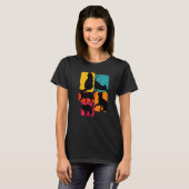 Katze Katzen Retro T-Shirt (Vorne ganz)