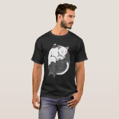 Katze Katzen Yin Yang T-Shirt (Vorne ganz)