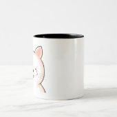 Katze Katzenkatze Kawaii Augen Zeichnend Tier. Zweifarbige Tasse (Mittel)