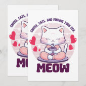 Katze - Kawaii Einladung (Vorne/Hinten)