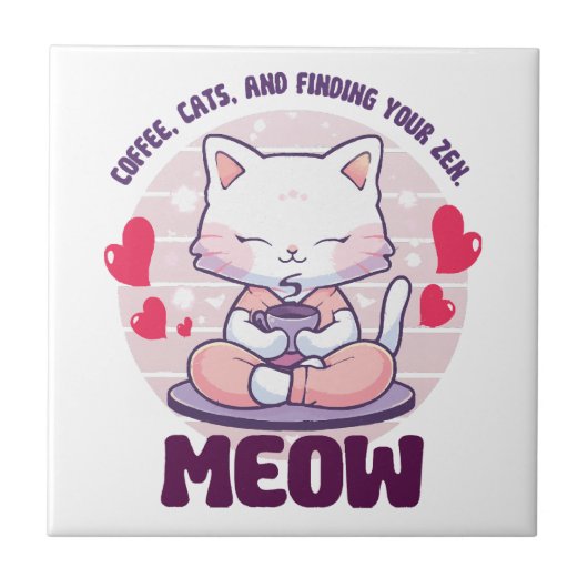 Katze - Kawaii Fliese (Vorderseite)