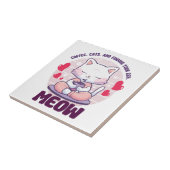 Katze - Kawaii Fliese (Seite)