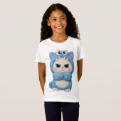 Katze Kawaii Patchwork T-Shirt (Vorne ganz)