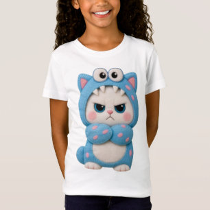 Katze Kawaii Patchwork T-Shirt