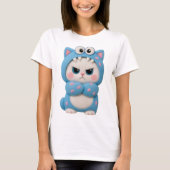 Katze Kawaii Patchwork T-Shirt (Vorderseite)