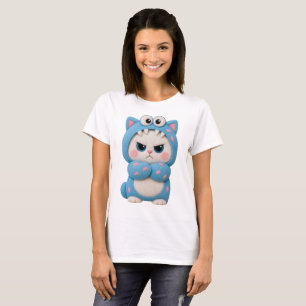 Katze Kawaii Patchwork T-Shirt