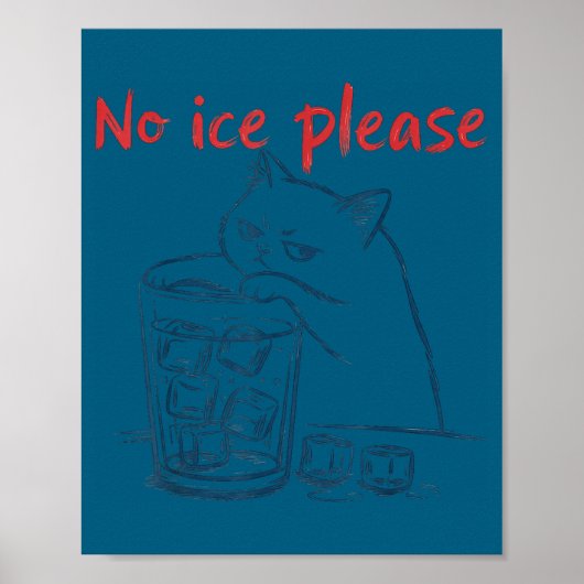 Katze kein Eis bitte Poster (Vorne)