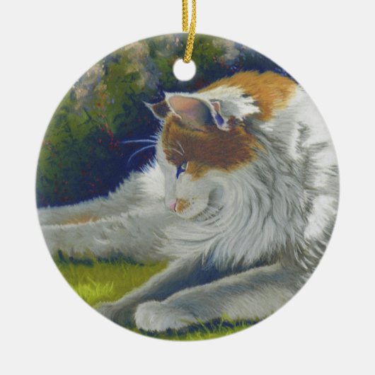Katze Keramik Ornament (Vorne)