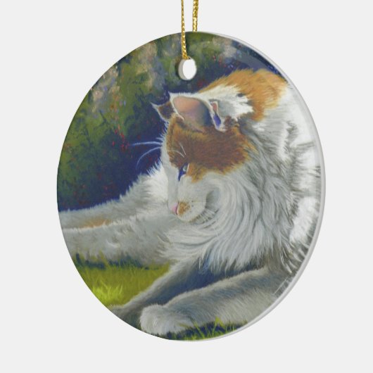 Katze Keramik Ornament (Links)