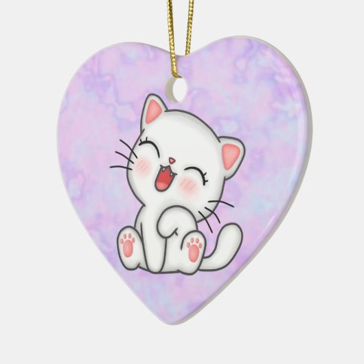 Katze Keramik Ornament (Links)