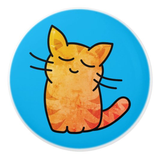 Katze Keramikknauf (Vorderseite)