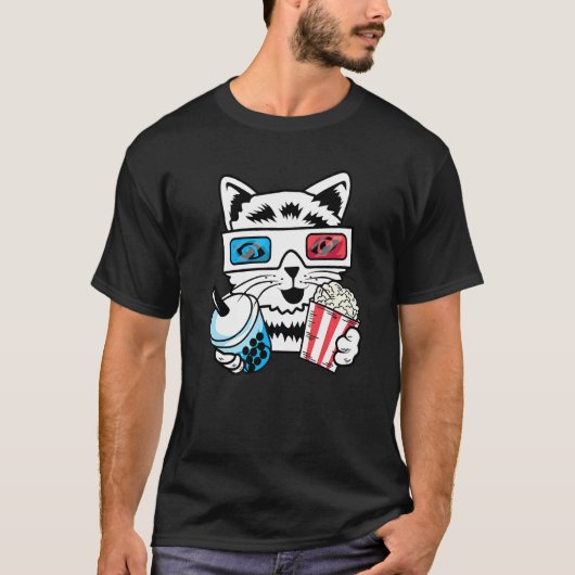 Katze Kino Cinephil T-Shirt (Vorderseite)