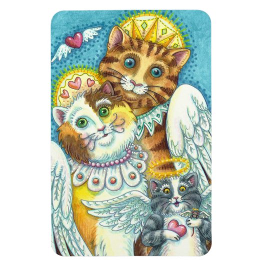 KATZE, KITTEN & MAUSANGELN IN HEAVEN, HALO & WINGS MAGNET (Vertikal)