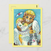 KATZE, KITTEN & MAUSANGELN IN HEAVEN, HALO & WINGS POSTKARTE (Vorne/Hinten)