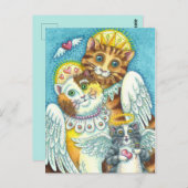 KATZE, KITTEN & MAUSANGELN IN HEAVEN, HALO & WINGS POSTKARTE (Vorne/Hinten)