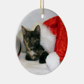 Katze, Kitten, Weihnachten, Rettung Keramik Ornament (Rechts)
