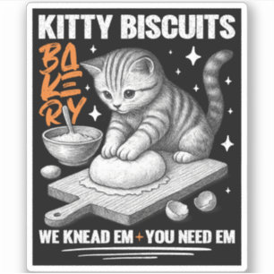 Katze Kneten Baker Kitty Biscuits Wir Knead Em You Aufkleber