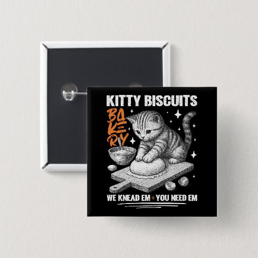 Katze Kneten Baker Kitty Biscuits Wir Knead Em You Button (Vorne & Hinten)