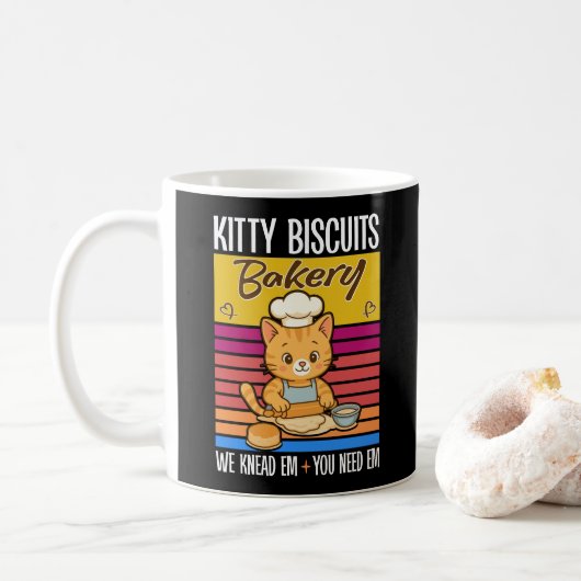 Katze Kneten Baker Kitty Biscuits Wir Knead Em You Kaffeetasse (Mit Donut)