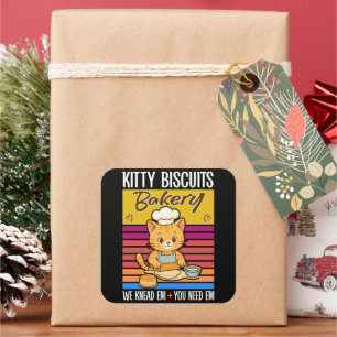 Katze Kneten Baker Kitty Biscuits Wir Knead Em You Quadratischer Aufkleber