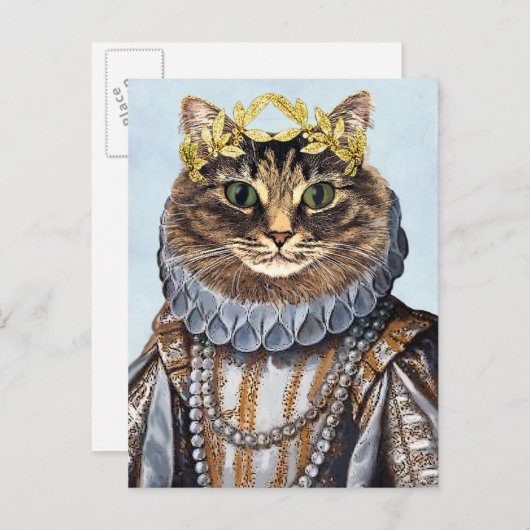 Katze Königin 2 Postkarte (Vorne/Hinten)