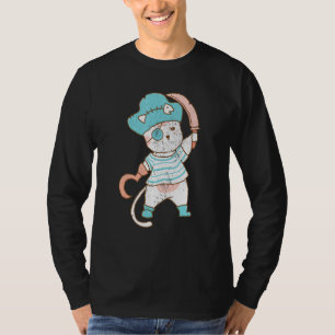 Katze Kostüm Tierkleidung Piraten Nautische Seeleu T-Shirt