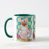 Katze, Krankenschwester, Süßigkeitstriper-Tasse Tasse (Links)