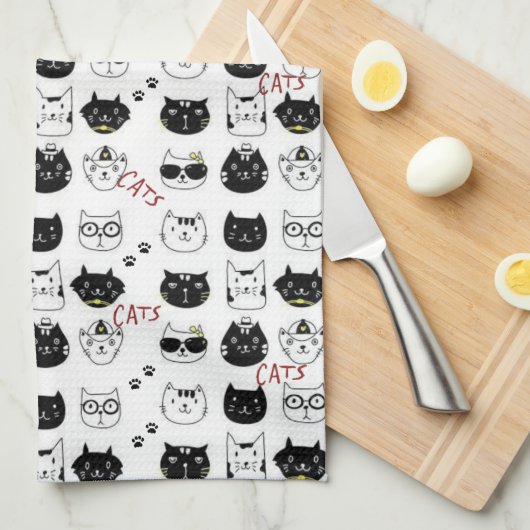 Katze Küche Handtuch (Viertel Falte)