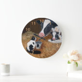 Katze, Kuh und Kalb Große Wanduhr (Zuhause)