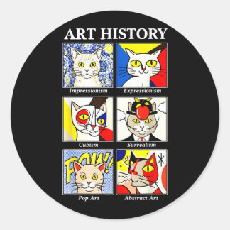 Katze Kunstgeschichte Lustige Malerei Lehrer Kunst Runder Aufkleber