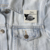 Katze & Kürbis Frohes Halloween Button (Beispiel)