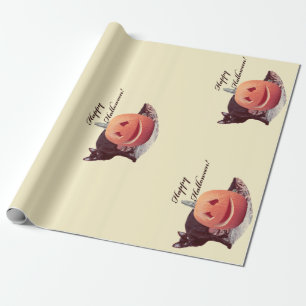 Katze & Kürbis Frohes Halloween Geschenkpapier