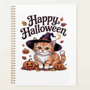 Katze Kürbis Frohes Halloween Planer