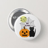 Katze & Kürbis Halloween Button (Vorne & Hinten)