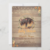 Katze, Kürbis, String-Leuchten, Textur-Baby-Dusche Einladung (Vorderseite)