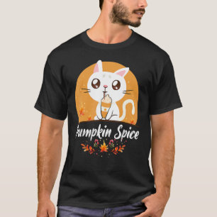 Katze Kürbisgewürz  Süß Es Ist Herbst Leute Kürbis T-Shirt