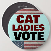 KATZE LADIES SCHALTFLÄCHEN FÜR DIE ABSTIMMUNG BUTTON (Vorne & Hinten)