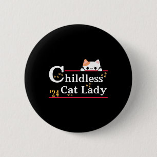 Katze Lady 2024 Gesinnte politische Wahlen Demokra Button