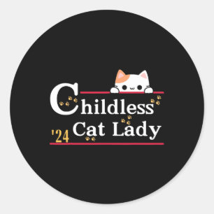 Katze Lady 2024 Gesinnte politische Wahlen Demokra Runder Aufkleber