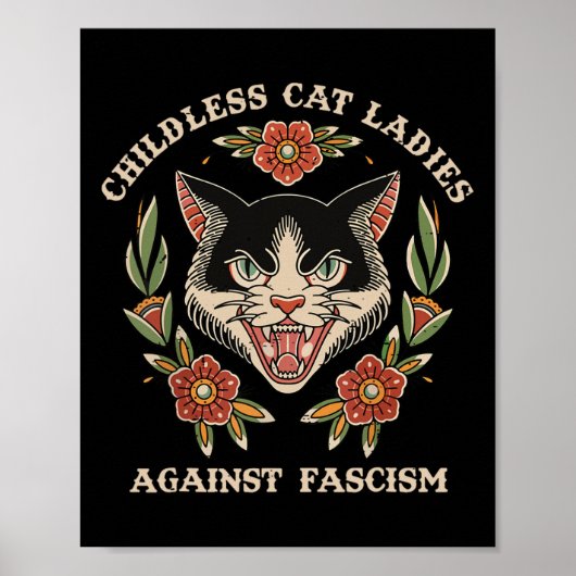 Katze Lady Against Faschismus Feminist Funny Cat 2 Poster (Vorne)