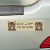 Katze Lady an Bord Autoaufkleber (Auf Auto)