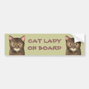 Katze Lady an Bord Autoaufkleber