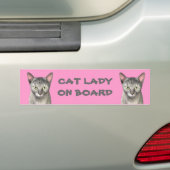 Katze Lady an Bord Autoaufkleber (Auf Auto)