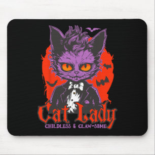 Katze Lady Halloween Feminist Kinderlose Katze Lad Mousepad