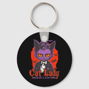 Katze Lady Halloween Feminist Kinderlose Katze Lad Schlüsselanhänger