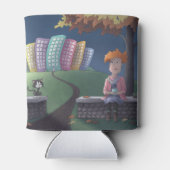 Katze Lady im Park Can Cooler Dosenkühler (Rückseite)