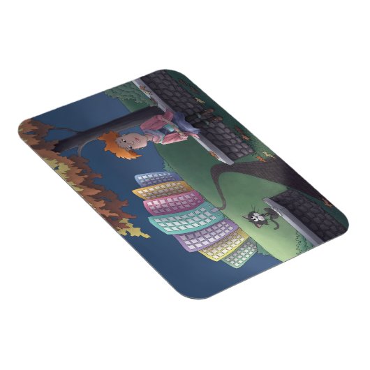 Katze Lady im Park Magnet (Rechte Seite)