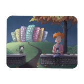 Katze Lady im Park Magnet (Horizontal)