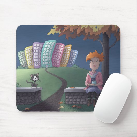 Katze Lady im Park Maus Pad Mousepad (Mit Mouse)