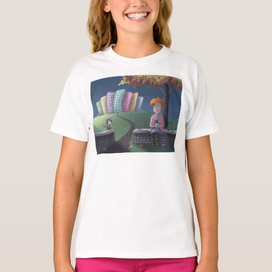 Katze Lady im Park T - Shirt (Vorderseite)